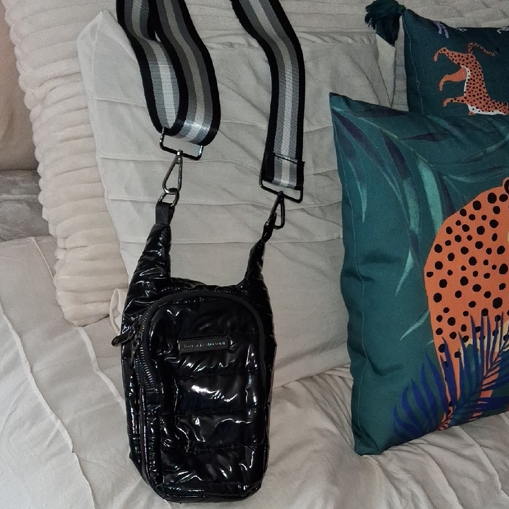 Adrienne Vittadini Glossy Black Mini Bag